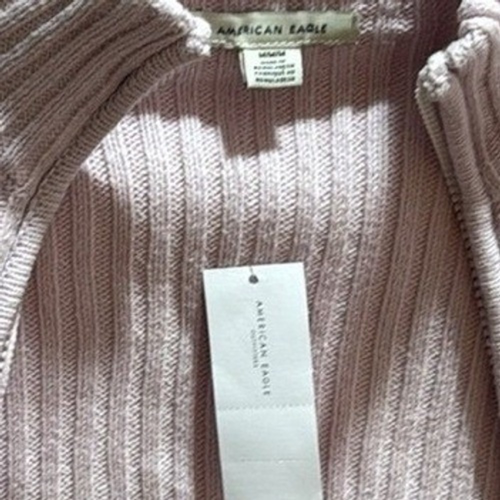 American Eagle Ribbed Cropped‎ Collared Zip Up Ca… - image 4